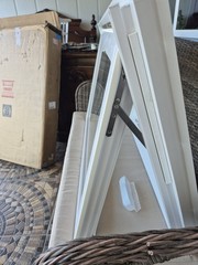 24 x 36White Awning Window, Double-Pane Clear Glass, Screen, Colonial GBG
