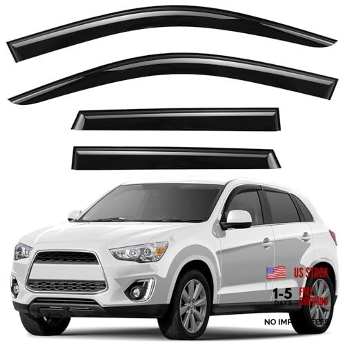 Window Deflectors Smoke Tinted Tape-On Side Window For Outlander Sport 11-26