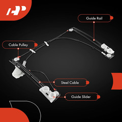 Power Window Regulator without Motor Compatible with Mini Cooper 2002-2004 Front