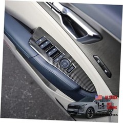 Window Switch Panel Cover Interior Side Door Lock Lift Control Button Carbon