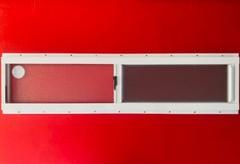 Mobile Home Window. 36″ x 8″ White Aluminum Slider Obscured Glass
