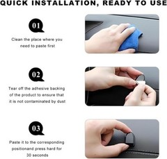 4PCS Self-Adhesive Car Dashboard Hooks, Strong Sticky Hangers for Color: 4 PCS