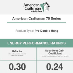 35.75 In. X 45.25 In. 70 Pro Series White Double Hung Low-E Argon Glass Vinyl Re