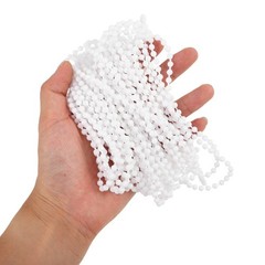 Window Shade Chain: Plastic White Bead Pull Cord – 10.9 Yards Replacement Blind