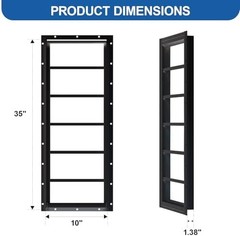 2 Pack Shed Windows 10″x35″, Transom Window Fixed Design with Tempered Glass for