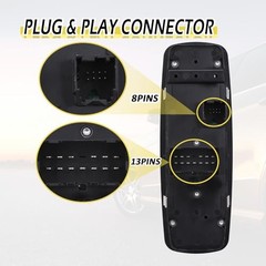 Power Window Switch Master Control Button 8+13 Left Driver Side Fit for Dodge