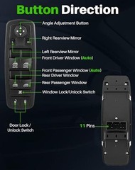 Power Window Switch for Jeep Cherokee 15-22 Jeep Cherokee-NO Folding Mirrors