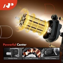 Electric Power Window Regulator with 5-Pin Motor Rear Passenger Side (RH)