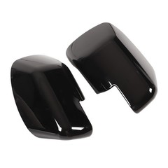 1 Pair Glossy Black Door Rear View Mirror Cover Cap Improve Appearance For HJRA