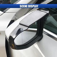 2PCS Rearview Mirror Rain Eyebrow, PVC Waterproof Side Mirror Rai Color: Black