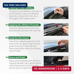 Window Visor Tape-on Side for 2009-2014 Ford F-150 SuperCrew, Window Deflectors