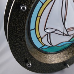 PORTHOLE FOR DOORS STAINED GLASS No. 6 phi 350 mm