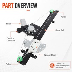 Front Left Driver Side Power Window Regulator w/Motor Front Driver Side