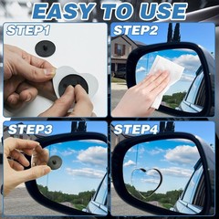2Pcs Heart Shaped Blind Spot Mirrors Side Mirror Blindspot A Color: Heart-2Pcs