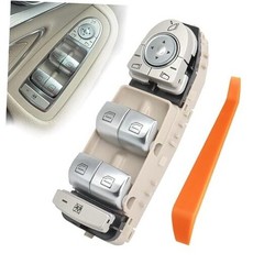 Power Window Switch Front Driver Side 3 Pins Compatible with Mercedes Cream