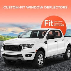 in-Channel Rain Guards Compatible with Ford Ranger SuperCrew 2019 2020 2021 2…