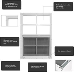 Shed Windows with Fiberglass Screen, 14×21, 2 Pack