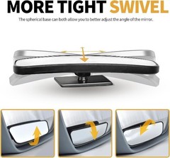 2 PCS Rear View Blind Spot Mirror, 3.7 x 1.4 Inches HD Rectan Style: Rectangle