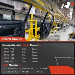 Power Window Regulator with Motor Side Compatible with Honda Civic Rear Driver