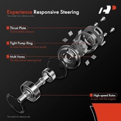 Power Steering Pump, with Reservoir & Pulley, Compatible with Dodge Dakota