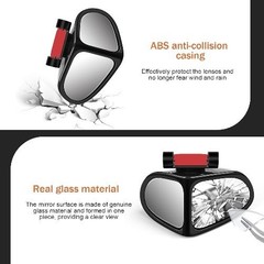 2 PCS Car Blind Spot Mirror, Double-Sided Wide Angle 360 Degree Adjustable Rearv