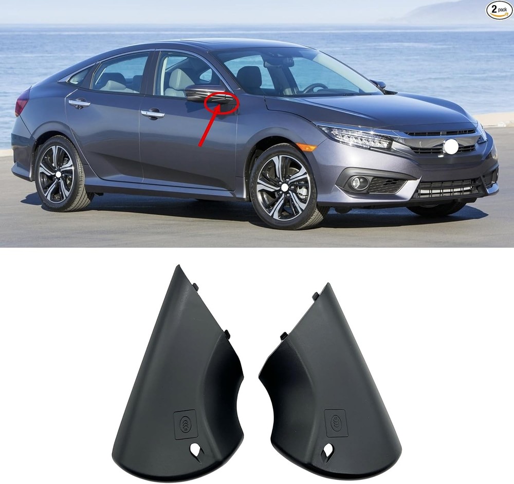 Pair Rear View Mirror Cover Base Bottom Lower Cover Lid Cap Shell (Driver and Pa