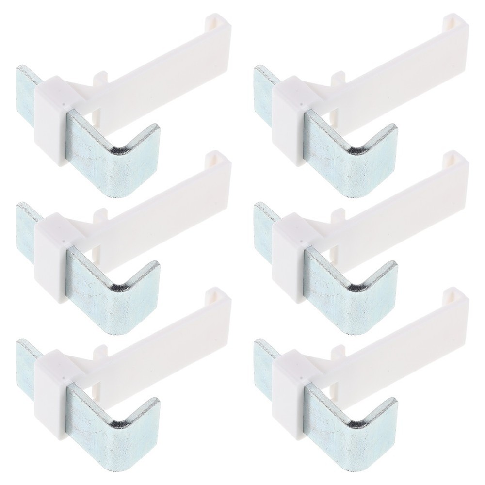 6 Pcs Damage-free Curtain Mount No-screw Brackets Clamp-On Blind Clips