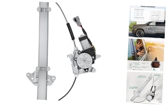 Power Window Regulator With 6-Pin Motor Assembly for Front Driver Side