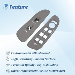 Driver & Passenger Side Door Window Control Switch Panel Bezel Compatible with