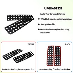 Aluminum Alloy Rear Door Window Decals Glass Cover Trim Panel for Hummer Black
