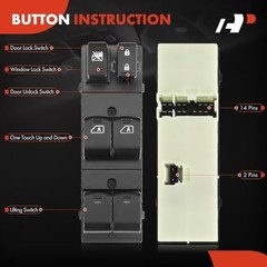2 Auto Master Power Window Switch Compatible with Infiniti G35 2007-2008, G37