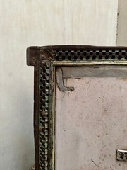 Vintage Wooden Wall Hanging Window Panel With Frame Original old Hand Crafted
