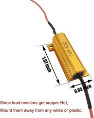 50W 6 Ohm Load Resistor to Fix LED Bulb Hyper Flash Turn Signal Er Color: Gold