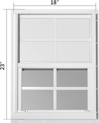 Durable 2 Pack Flush Mount Windows 18″ x 23″ – Lightweight, White Aluminum Frame