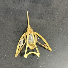 Gold Tone Butterfly and Bird window hangers with Clear Glass Stones Set of 3
