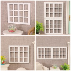 8 Pcs Mini Wooden Window Frame Models Dollhouse Craft Accessories Diy Decoration
