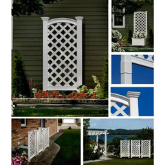 27″L X 56″H Luxembourg Vinyl Privacy Screen, White, VA68199
