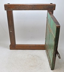 Antique Wooden Wall Décor Window Panel Frame Original Old Hand Crafted Painted
