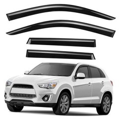 GrandWheel Window Deflectors Smoke Tinted Tape-On For Outlander Sport 11-26