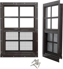 2 Pack Shed Windows W/ Black Frame 24 x 36 Flush Mount Small Window W/ Tempered