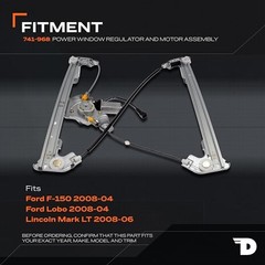 741-968 Rear Driver Side Power Window Regulator and Motor Assembly Compatible