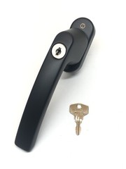 HOPPE Lockable Luxembourg Handle for Tilt & Turn Windows w/ Key, 099S/U26- BLACK