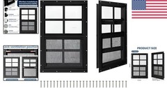 Black Sliding Shed Windows 12″ x 18″ 2 Pack with Tempered Glass & Screen