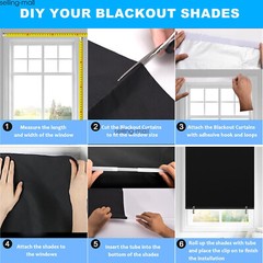 DIY Window Blackout Blinds No Drill Window Shades & Blinds with Stickers & Tabs