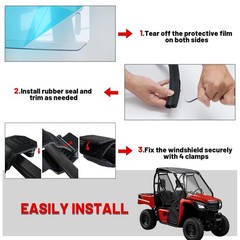 StarknightMT Pioneer Full Windshield Scratch-resistant Front Windshield Compa…