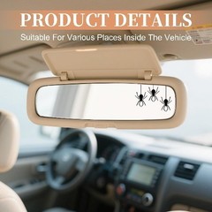 Spider Vanity Mirror Decal Sticker, 3PCS Waterproof Rearview Mirror Decor for Ca