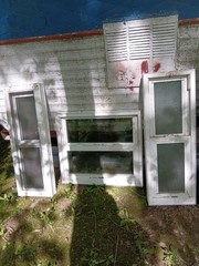 White Aluminum Sliding Window 45 3/4 x 53 Frosted Single-Pane w/ Screen