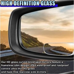 2PCS Blind Spot Mirror, Universal Adjustable HD Glass Convex Rear Size: Strip