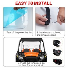 Scratch-Resistant UTV Front Windshield Compatible with Polaris RZR 800/S