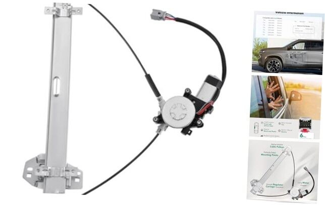 Power Window Regulator With 6-Pin Motor Assembly for Honda Front Driver Side